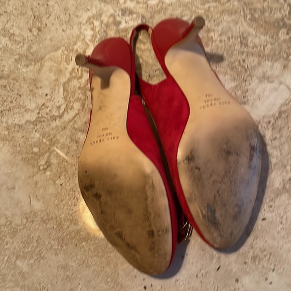 Red Kate Spade Suede Slingbacks - Picture 3 of 6